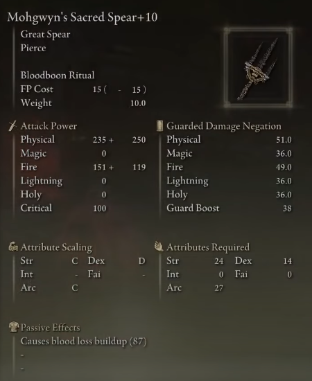 Elden Ring Top 5 Best Arcane Build Weapons - Mohgwyn's Sacred Spear