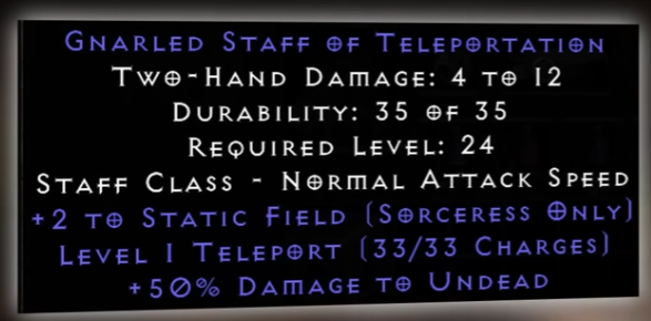 D2R 2.6 Best Season 3 Starter Items - Teleport Staff