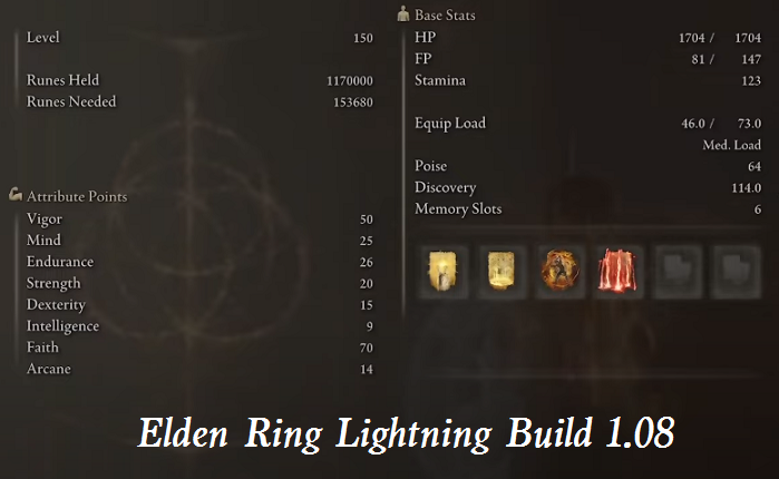 Elden Ring Lightning Build 1.08
