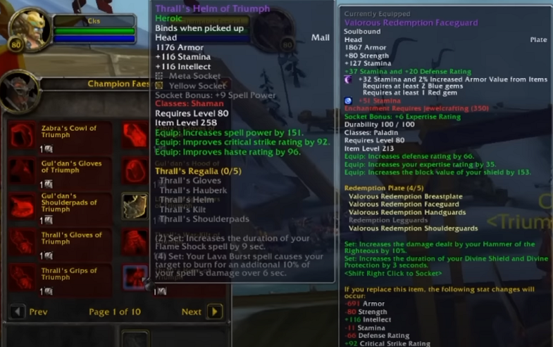 WoTLK Classic Tier 9 Gear - 258 Item Level Gear